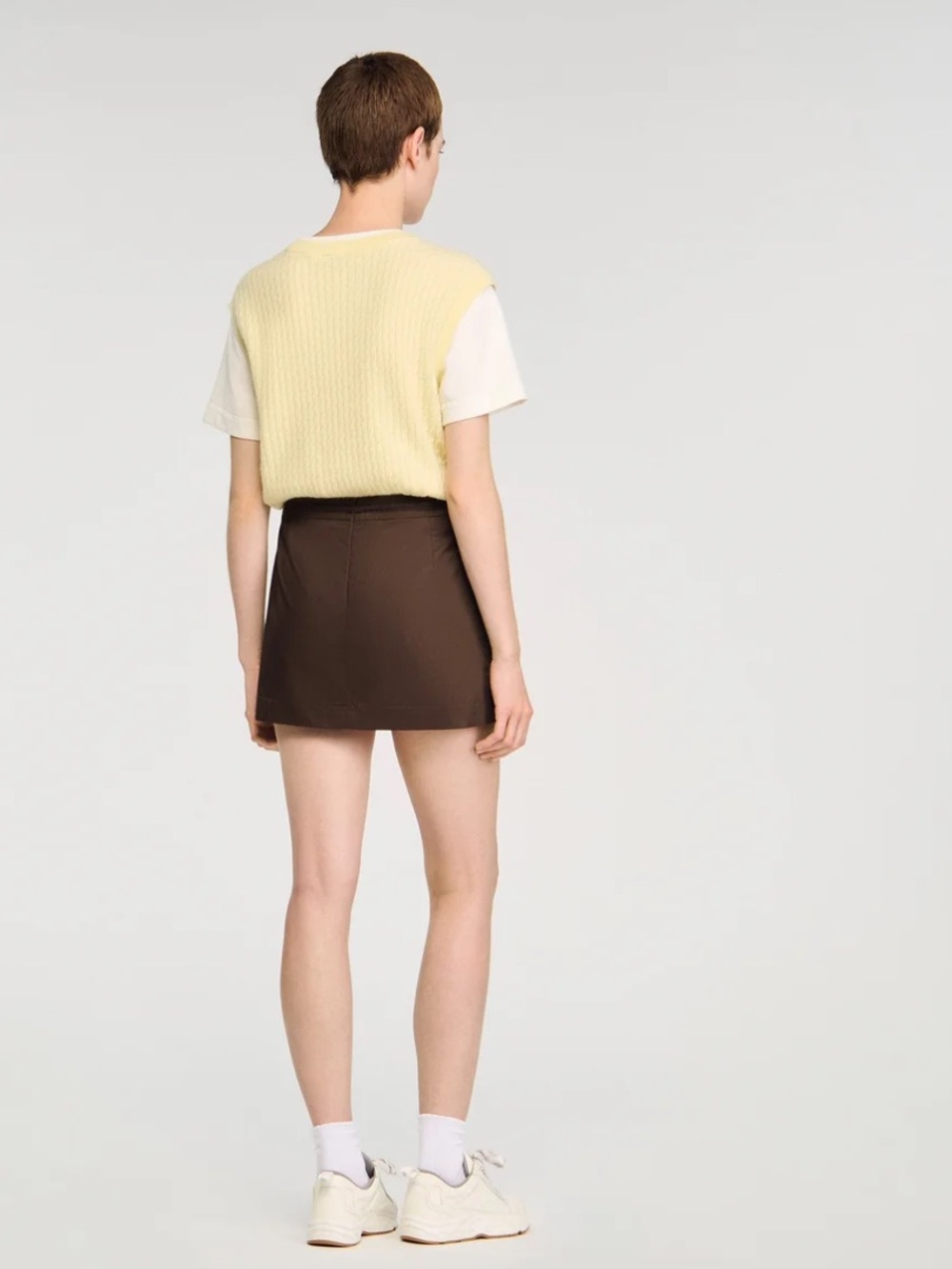 SANDRO Bertino Pleated Skort Brown - Picture 3 of 5